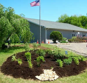 The completed rain garden at the Saugerties Senior Center