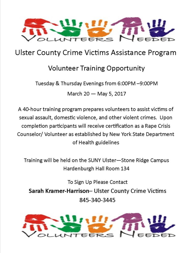 Uc Crime Victims Assistance Program Volunteer Training Ulstercorps 9742