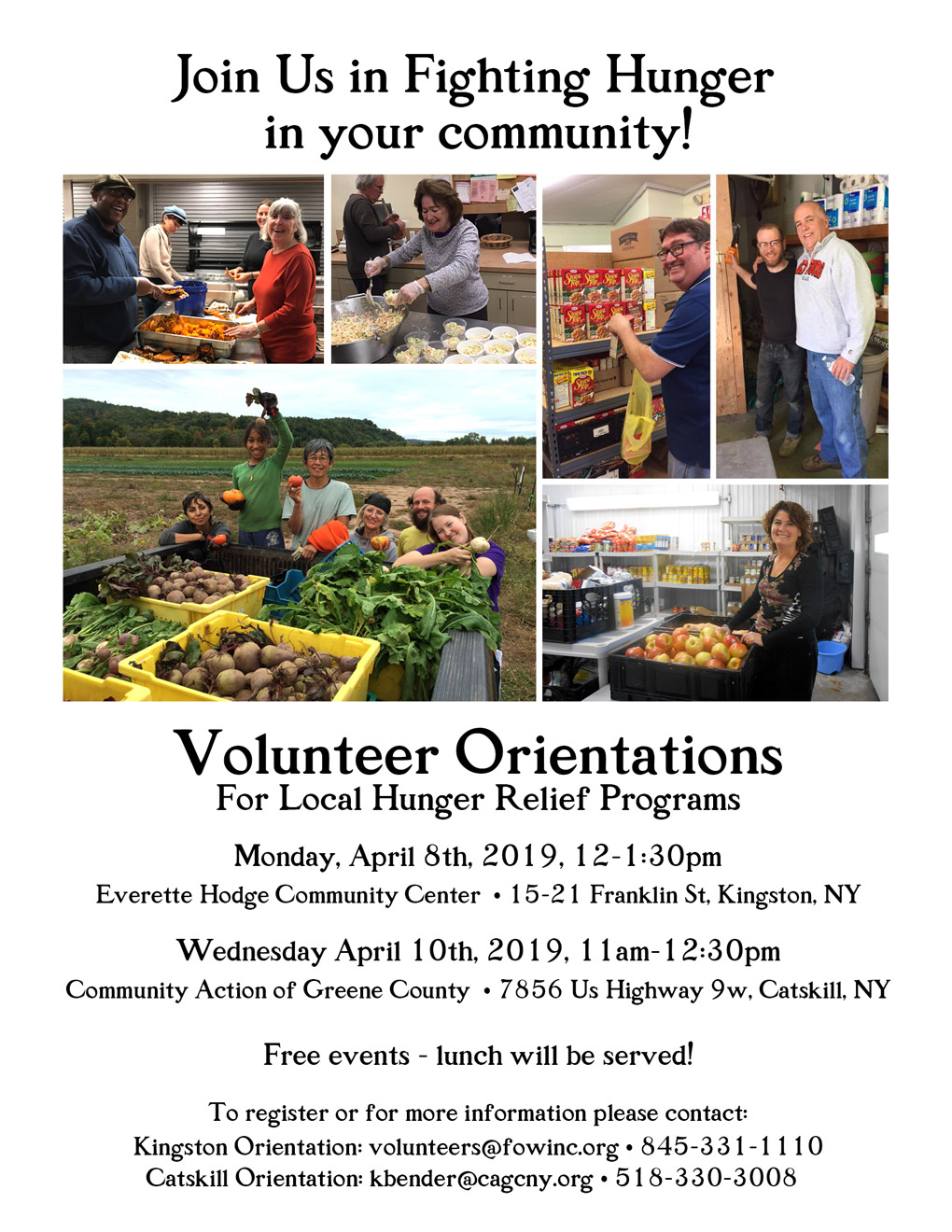 Volunteer Orientation for Local Hunger Relief Organizations