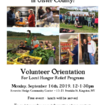 Volunteer Orientation for Local Hunger Relief Programs