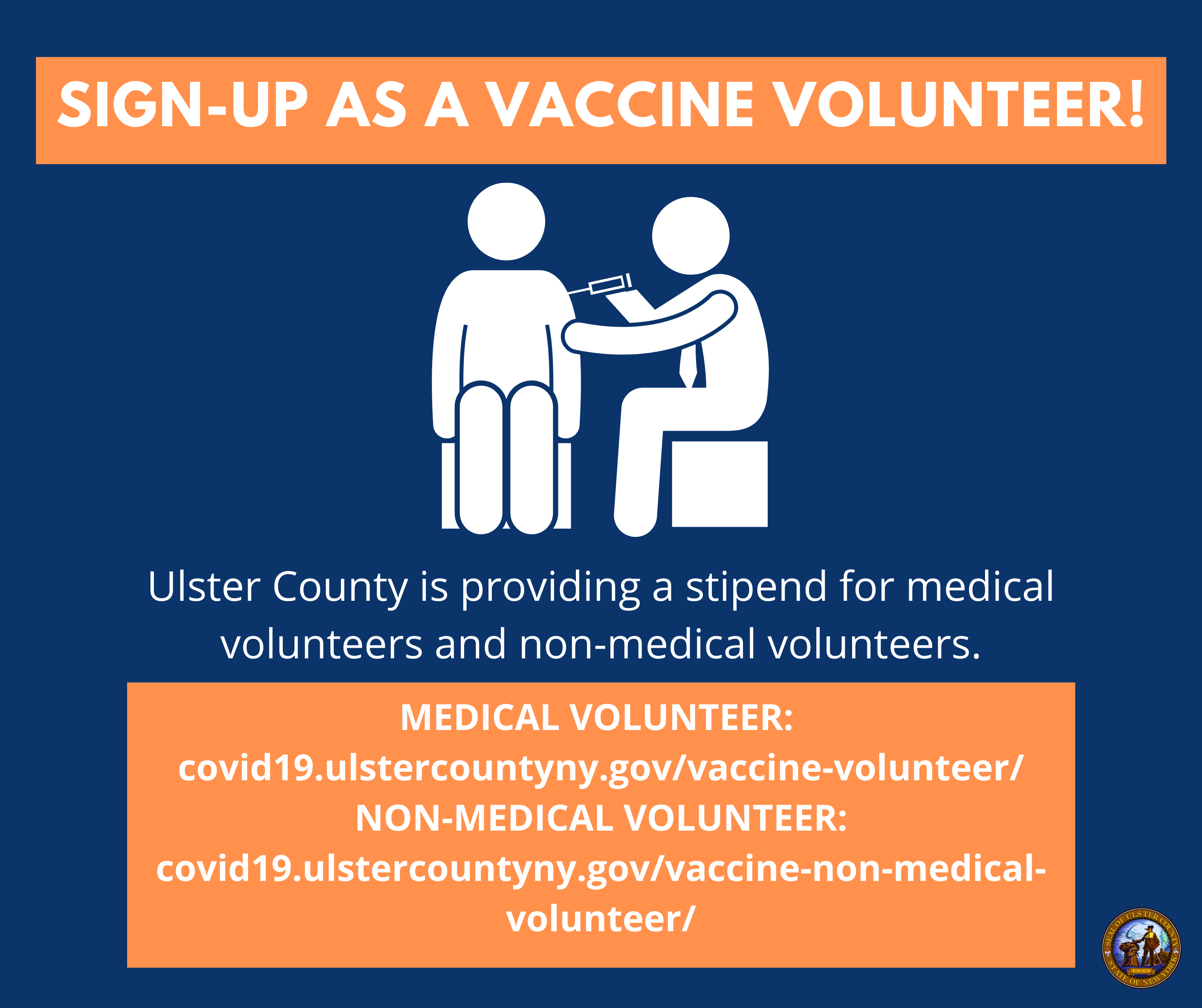 Call for volunteers from Ulster County Department of Health