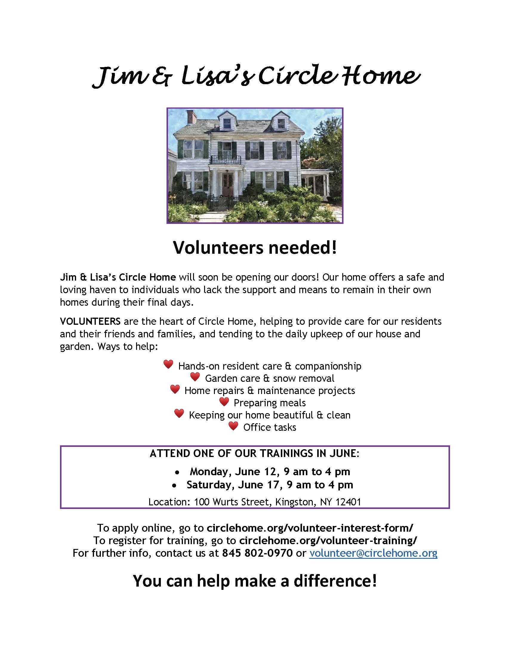 Jim & Lisa's Circle Home - Volunteer Training