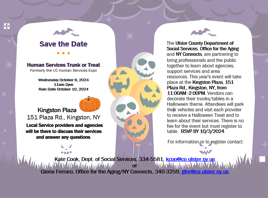 Ulster County Office for the Aging: Human Services Expo “Trunk or Treat”