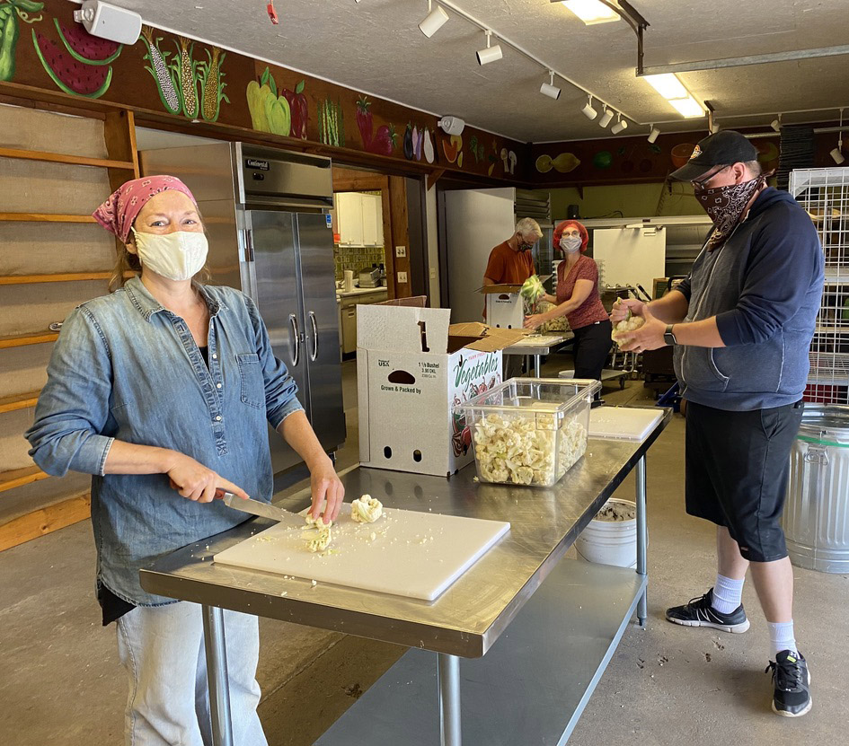 Farm to Food Pantry Cauliflower Processing