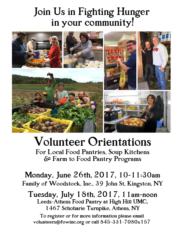 Volunteer Orientation for local hunger relief programs