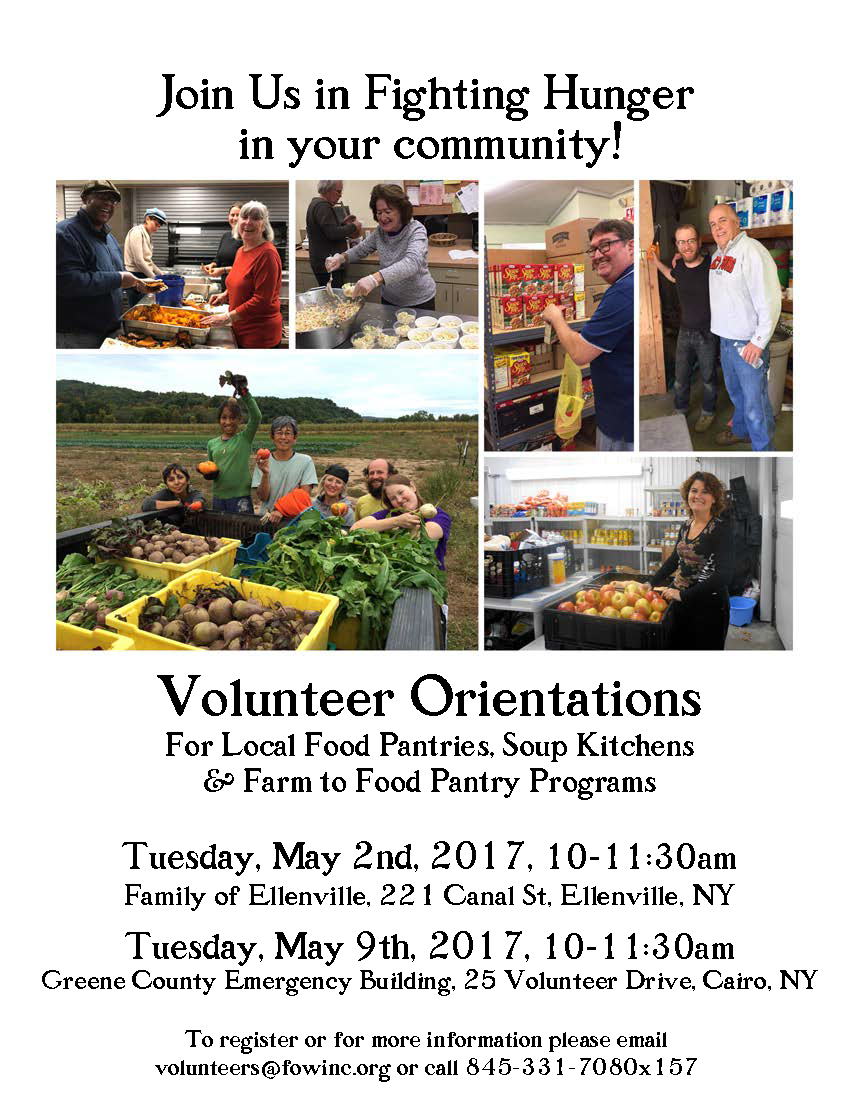 Volunteer Orientation for local hunger relief programs