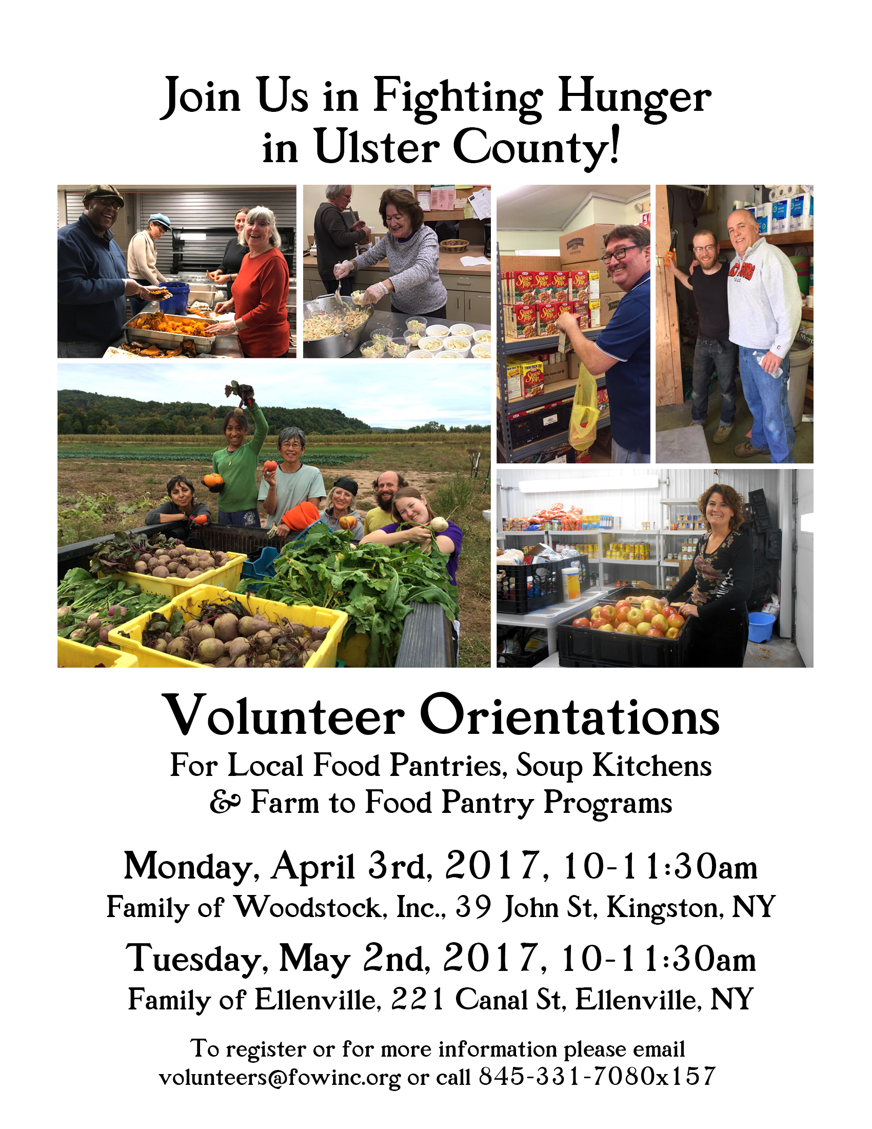 Volunteer Orientation for local hunger relief programs