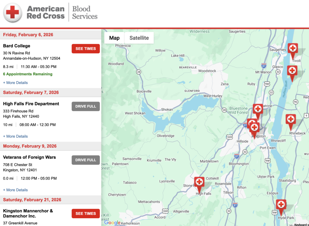 Red Cross Blood Drives